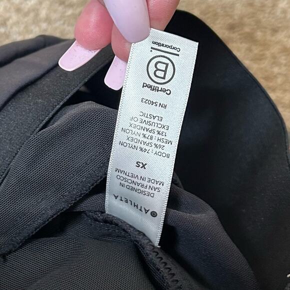 Athleta career pants elastic waist pockets pull on pleated front seam SZ XS - Picture 8 of 10